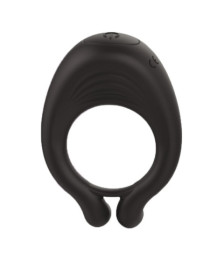 OCTAVE, Cockring Noir dans un silicone médical doux avec 1 mode de vibration - COR035BLK